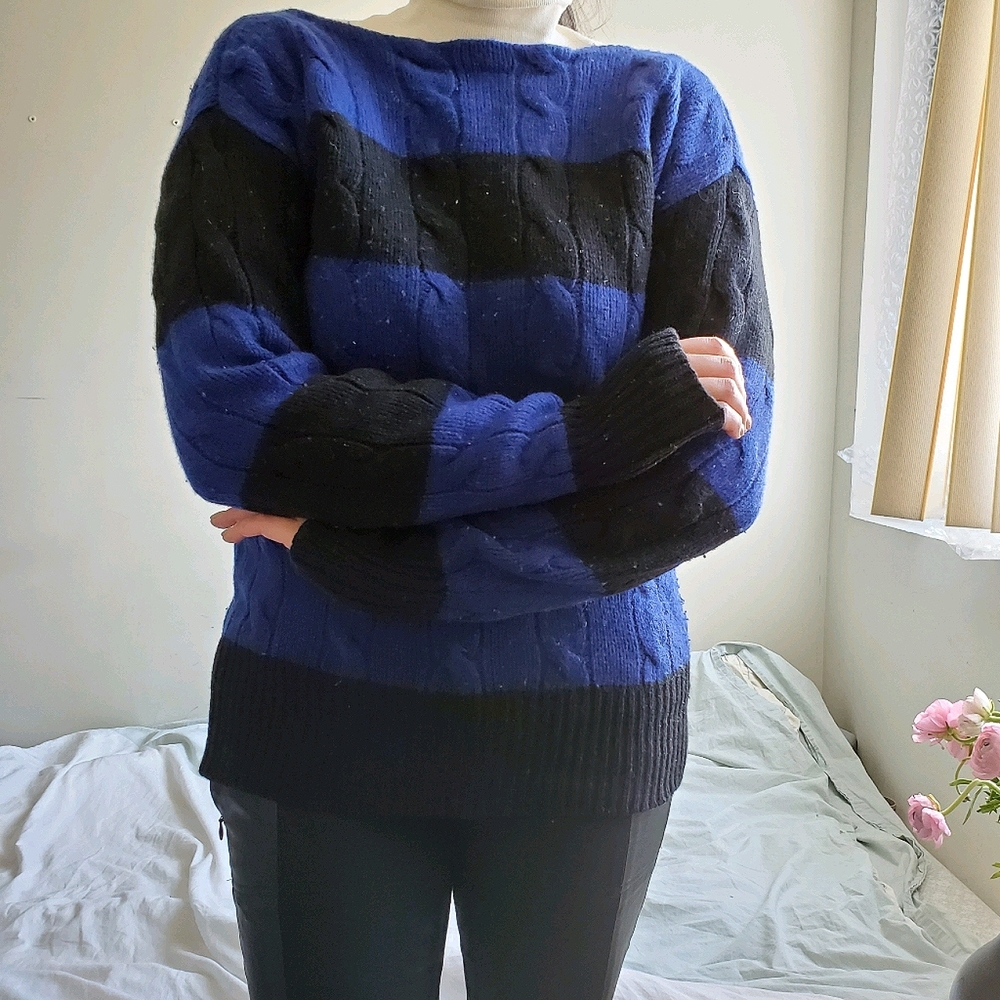 Ralph Lauren Ruby Boat Neck Cable Knit Sweater